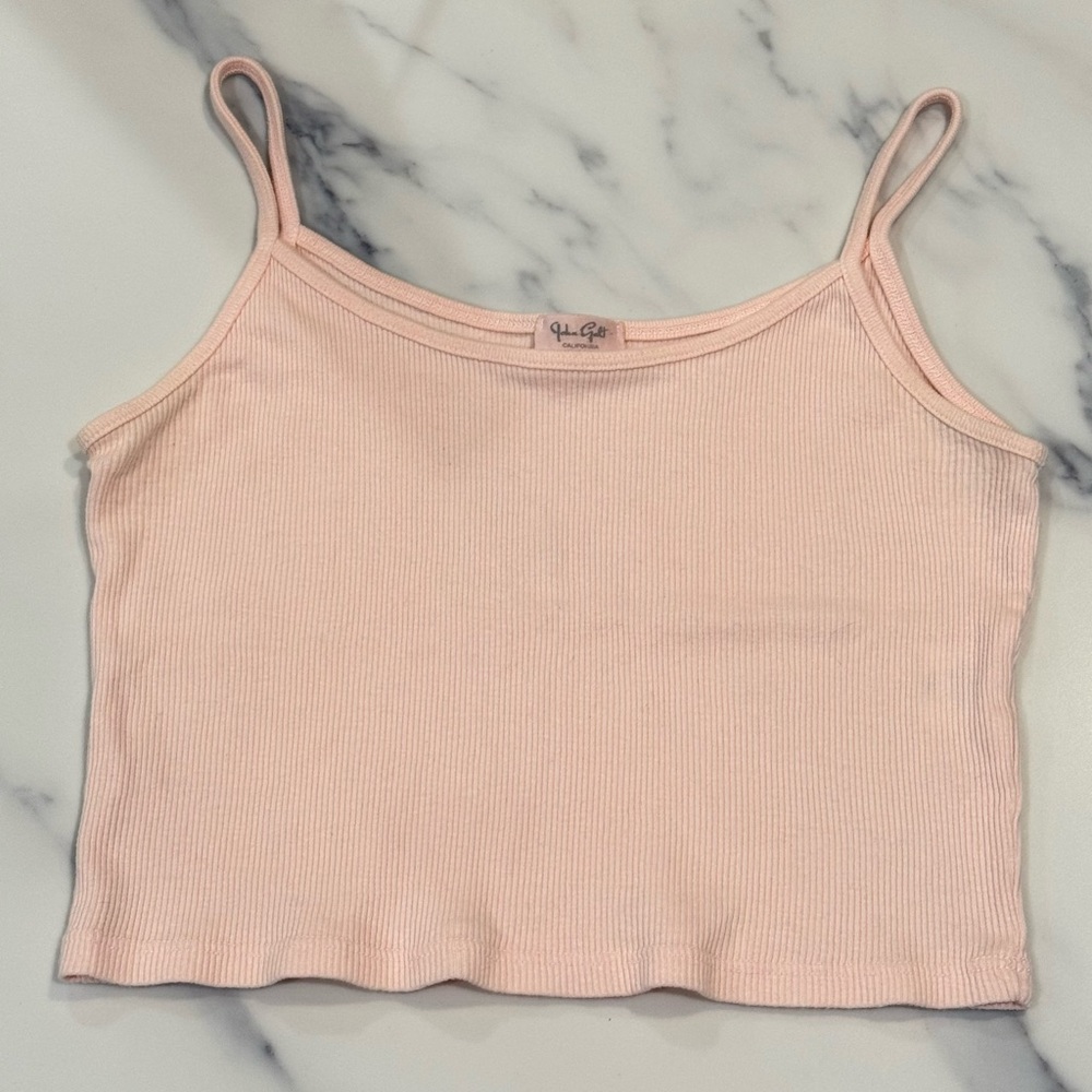 John Galt by Brandy Pink Ripped Tank Top